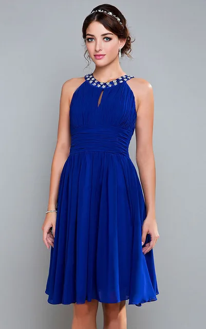 vestido social azul royal
