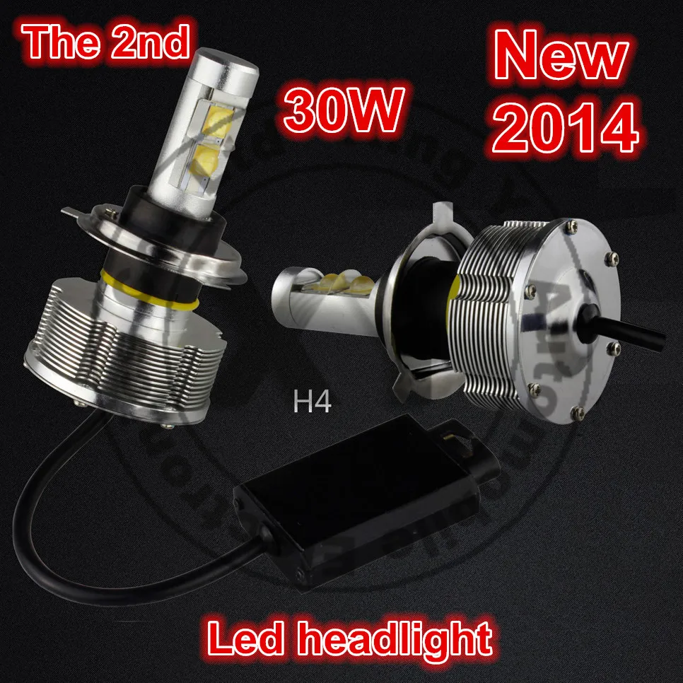 4 Sets / Lot 30W 2800LM Automobile Led Headlight 6500K Led H4 Instead