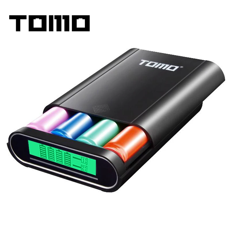 

TOMO 18650 Power Bank Box M4 Case Dual USB Charger 4x 18650 Battery LCD DIY portable powerbank for Samsung Xiaomi huawei Phones