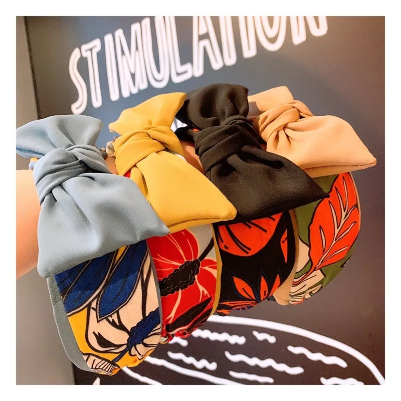

Korean edition, Dongmen Customized Romantic Beach Style Flowers with Wide Edge, Plain Bow Knot and Variable Hair Stitch
