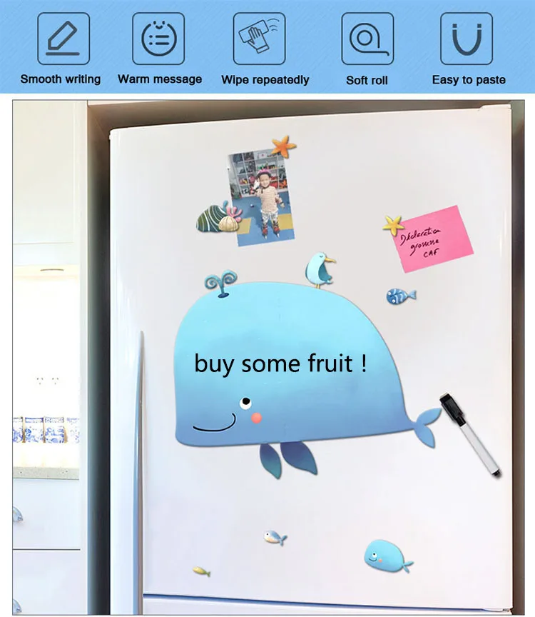 3D мультфильм аниме наклейка магнитная доска холодильник милые животные Декор холодильник магниты доска для сообщений блокнот магнитные записки