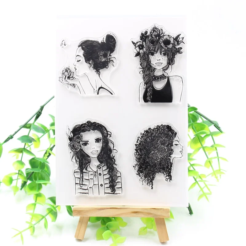 

KSCRAFT Fashion Girl Transparent Clear Silicone Stamps for DIY Scrapbooking/Card Making/Kids Crafts Fun Decoration Supplies 544