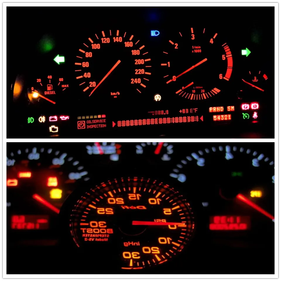 100Pcs T5 PCB 3030 3SMD 18 37 70 1 LED Dashboard Cluster Gauge Lights Bulbs 12V