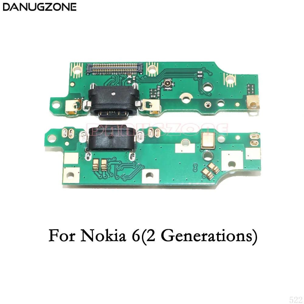 Usb порт для зарядки док-разъем плата для зарядки гибкий кабель с микрофоном для Nokia 3 2 5 6 7 Plus 7 Plus 8X5X6X7 - Цвет: For 6(2 Generations)