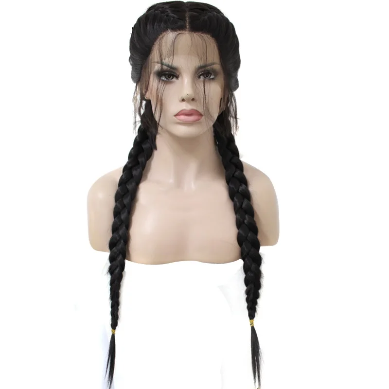 

Marquesha Realistic Looking Long Heat Resistant Fiber Synthetic Lace Front Braided Wigs