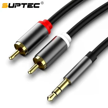 

SUPTEC RCA Cable 2 RCA to 3.5mm Jack Male Splitter Audio Line Aux Cable for Speaker Amplifiers Subwoofer DVD VCD Player Theater