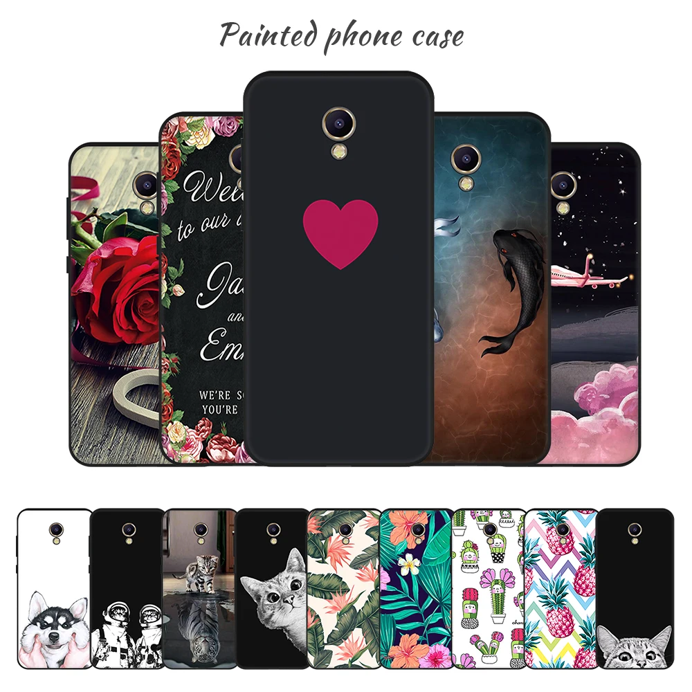 

Cartoon Dogs Cats Flower Painted Case For Meizu M6 Note M5 Note Pattern Back Cover For Meizu M6 M5S M5C Soft TPU Silicone Coque