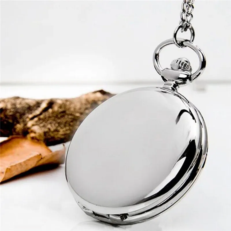2019 классический, в ретро стиле 4,5 см размер серебряный лак кварцевые мужские карманные часы цепочка гладкие карманные часы Relogio De Bolso подарок