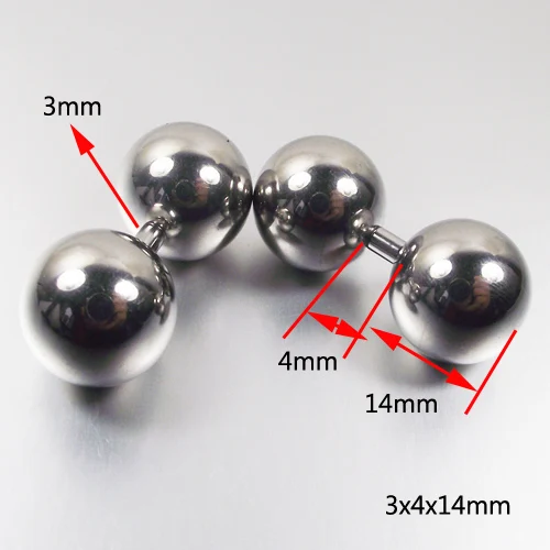 1 Piece Big Ball Titanium Straight Barbell Rings Va