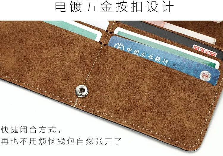 Canvas Denim Men's Long Wallet Fashion Casual Business Male Student Jean Fabric Money Purse With Card Holder Wallets 2 Fold (10)