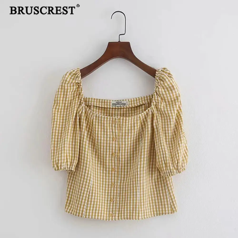Корейский стиль элегантный серый рубашки женские Топы boho винтажный квадратный