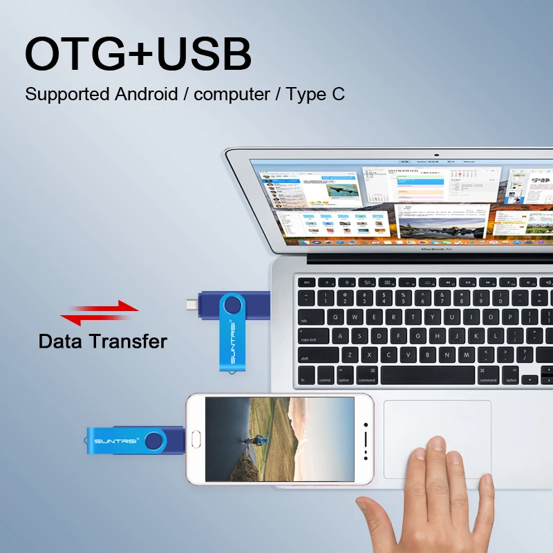 Suntrsi USB2.0 Flash Drive 128 gb 64 gb TYPE C Многофункциональный OTG stick 32 gb из металла Флеш накопитель для смартфона/планшета/ПК логотип
