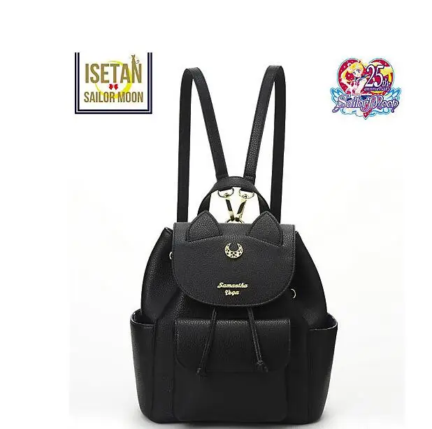 Mochila de Metal com Logo para Senhoras Multifuncional em Couro Logotipo de Metal Mochila Preta Branca Luna 1 Peça pu Lua ou 9 High Quality Bolsas e Malas