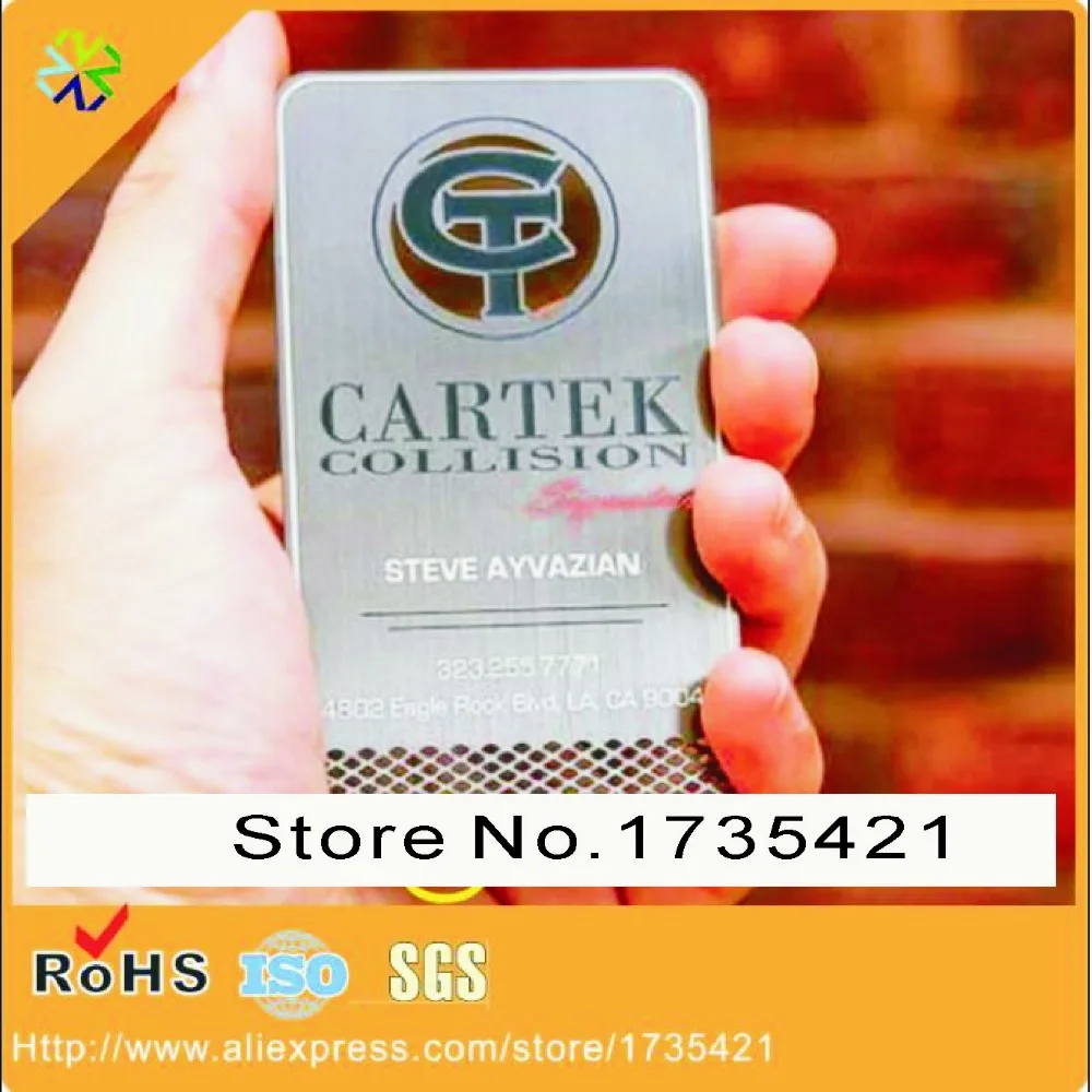 Etching metallic business cards stainless steel cheap