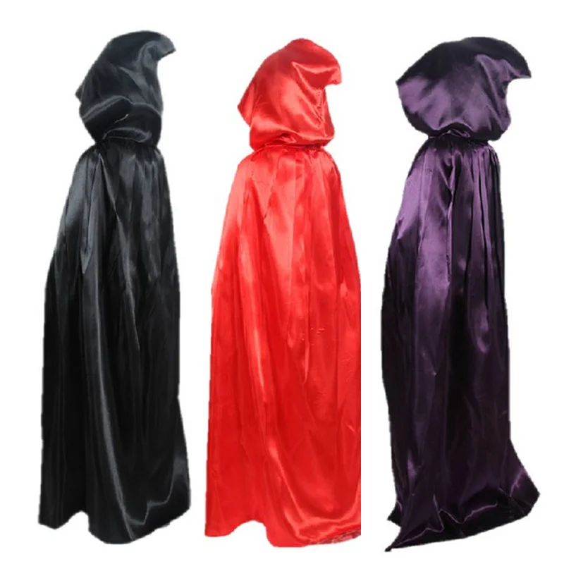 US SHIP Christmas Costume Vampire Witchcraft Gothic Hooded Cloak Wicca Robe