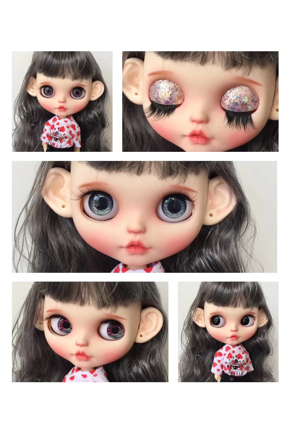 

customization doll DIY joint body blyth doll For Girls dark gray hair 2019 4