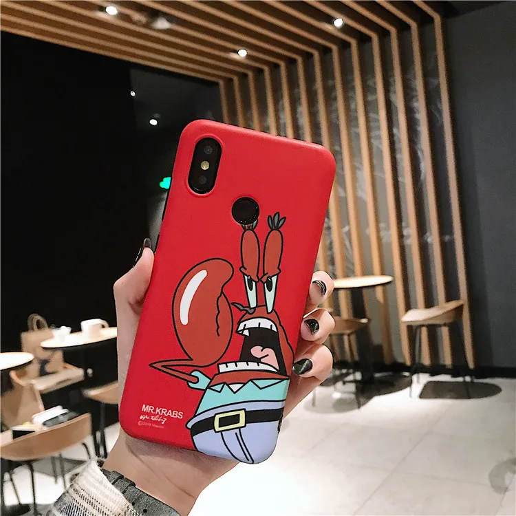 Чехол для Xiaomi mi 9, милый мягкий чехол Mr. Krabs на заднюю панель телефона для Xiaomi mi 8 8se mi 9se 6X Red mi note 5 мультяшный чехол - Цвет: Only case