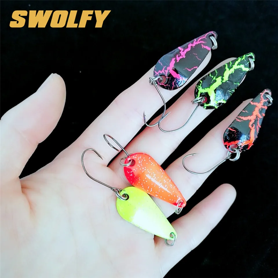 Swolfy 20pcs Hot sale 3cm 3.5g Copper artificial spinner bait