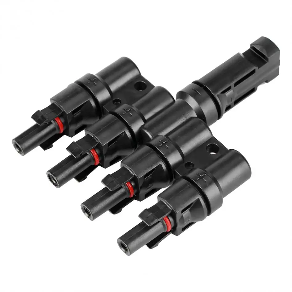 1pair MC4 4T Branch Solar Panel PV Cable waterproof Connector Parallel