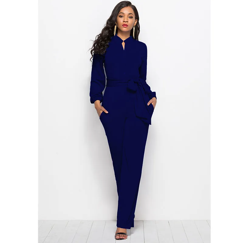 Long Sleeve Jumpsuit Women Elegant Long 