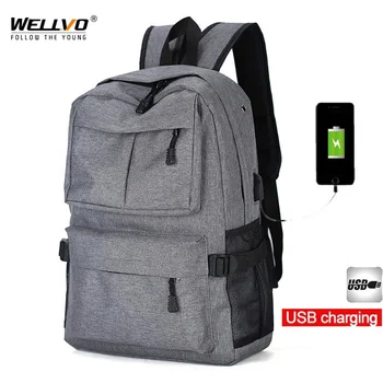 

College Laptop Backpack Men Travel Bag With Headphone jack Large Backpack Female Multi-function USB Charging School Bag XA136ZC
