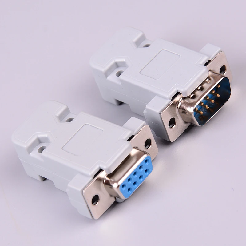 

2Set Plug connector 9 Pin copper RS232 COM adapter with Plastic Case DIY RS232 serial port connector DB9 female socket