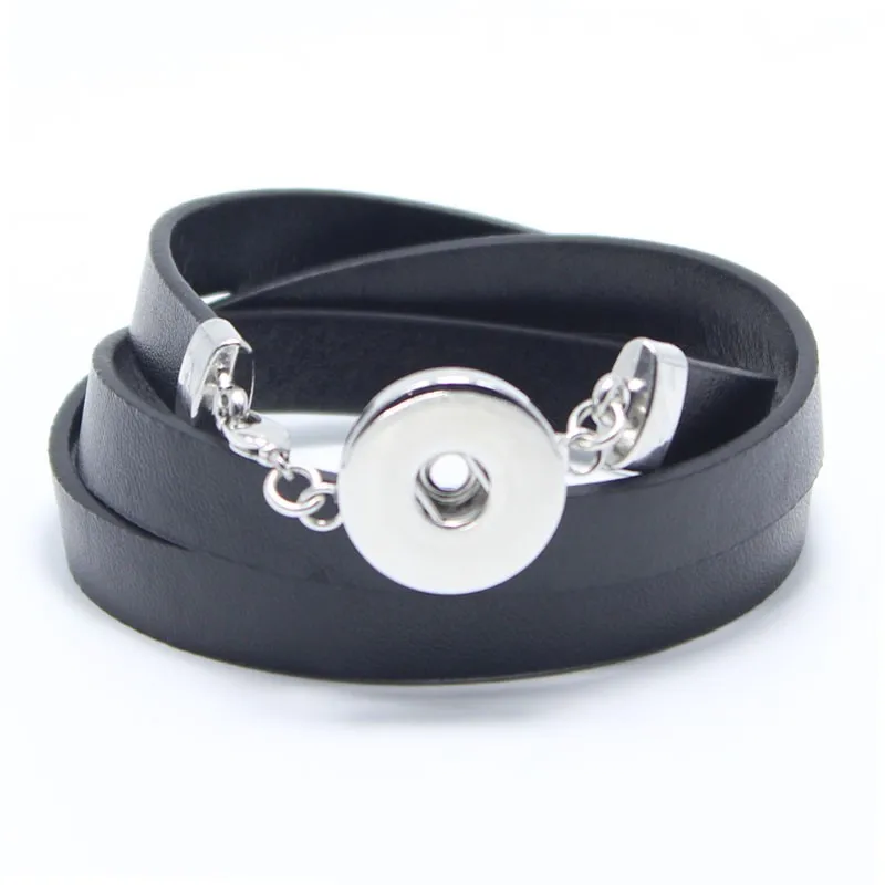new DIY snap jewelry charm leather snap bracelets bangles for women fit