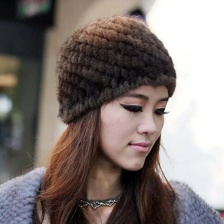 

100%EUROPEAN MINK KNITTED CAP/HAT* BE1245