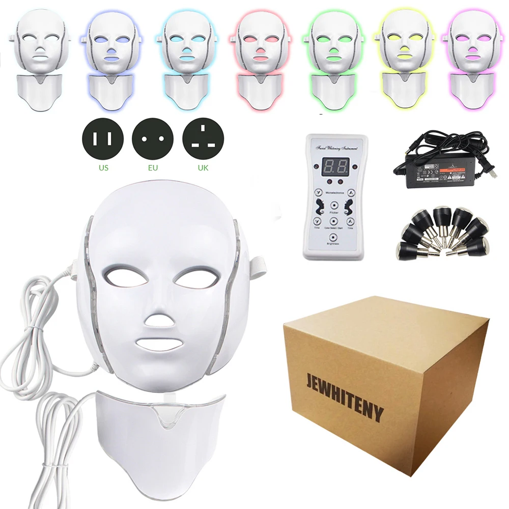 

7 Colors Electric Led Facial Mask with Photon Therapy Face Mask Machine Light Therapy Acne Mask Neck Beauty Led Mask