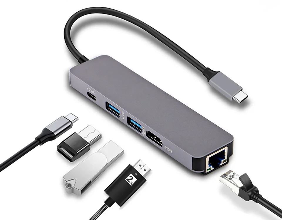 USB-C концентратор типа C концентратор к HDMI USB 3,0 RJ45 PD 3,0 адаптер для MacBook Pro samsung Galaxy S9/S8 huawei P20 Pro type C USB 3,0 концентратор