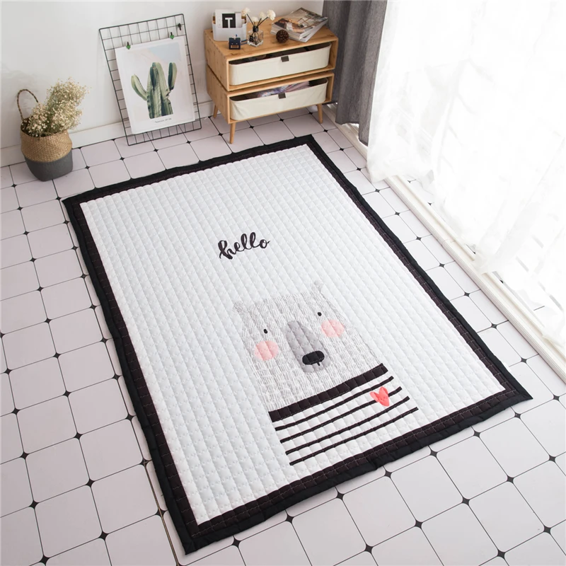 Tapetes de Jogo do Bebê Decoração para Casa Animais Veados Elefante Raposa Urso Girafa Anti-skid Cobertor Crianças Tapete Estilo Nórdico Quarto Foto Adereços 9 Tapetes de jogo