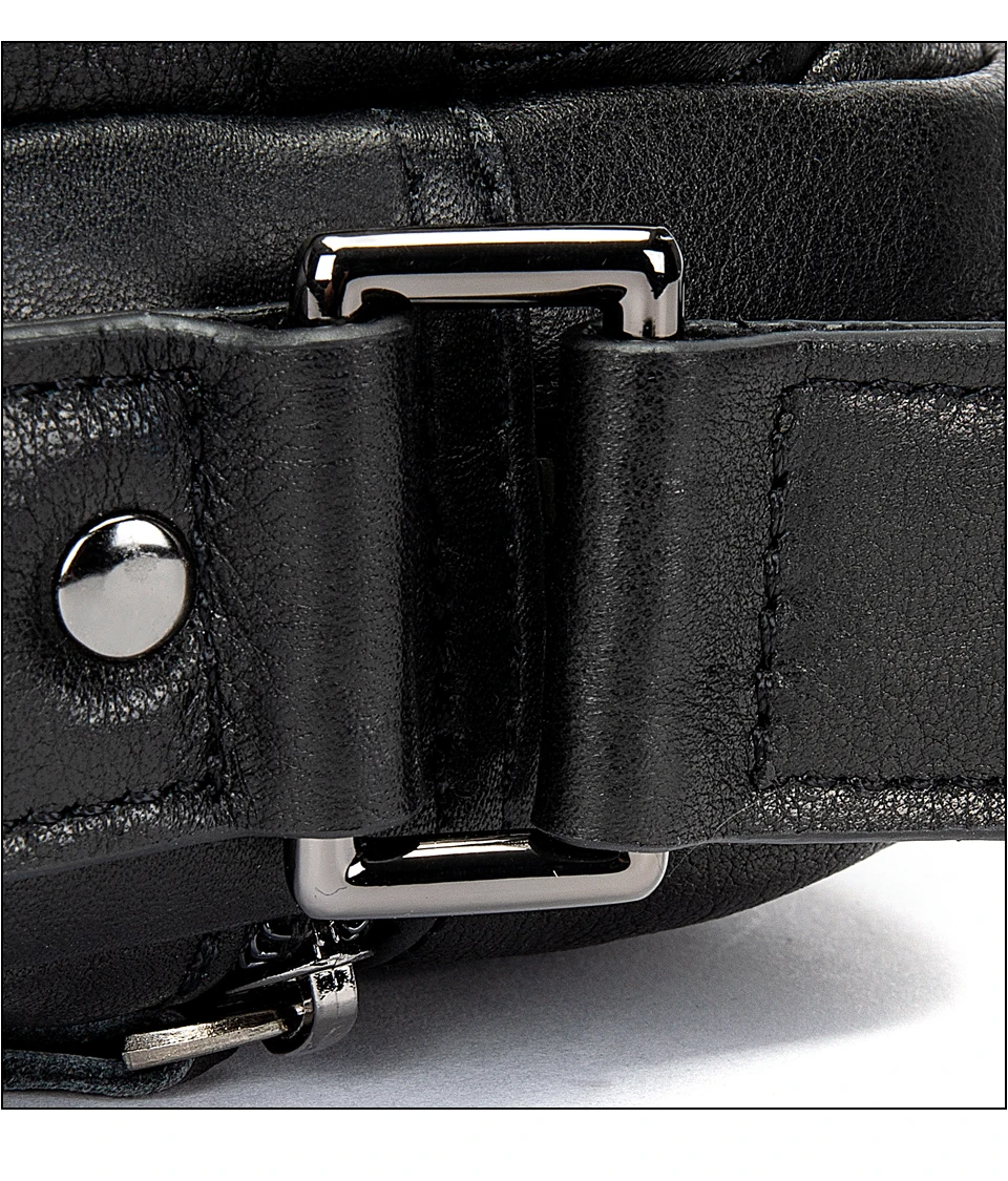 Men's Shoulder Bag for Men Crossbody Bags Genuine Leather Flap Small Male Bussiness Handbags with Zipper Messenger Bag 7