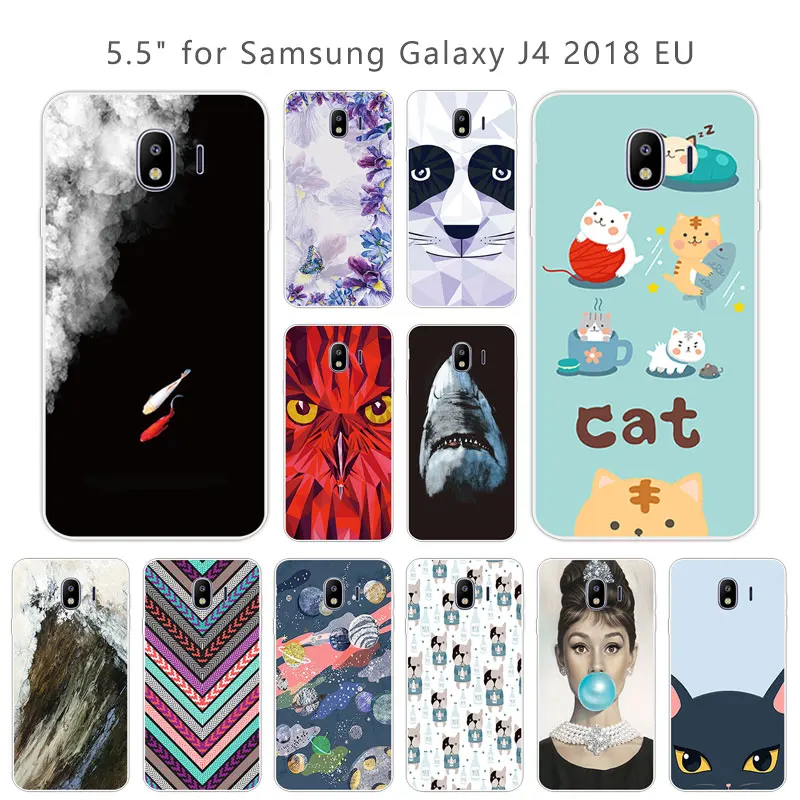 Чехол на заднюю панель для Galaxy J4 2018 J400 шт. чехол 5 дюйма Samsung черный матовый чехлы |