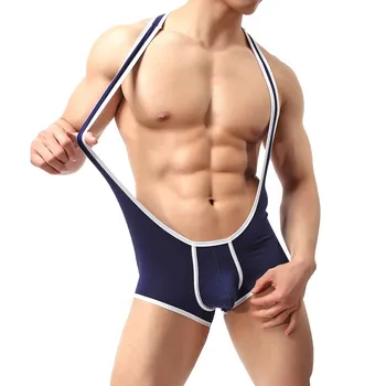 

Men's Sexy Modal Boxer Overalls New Style Stripe Soft Breathable Comfortable Underwear Fashion Casual Underpants трусы мужские#S