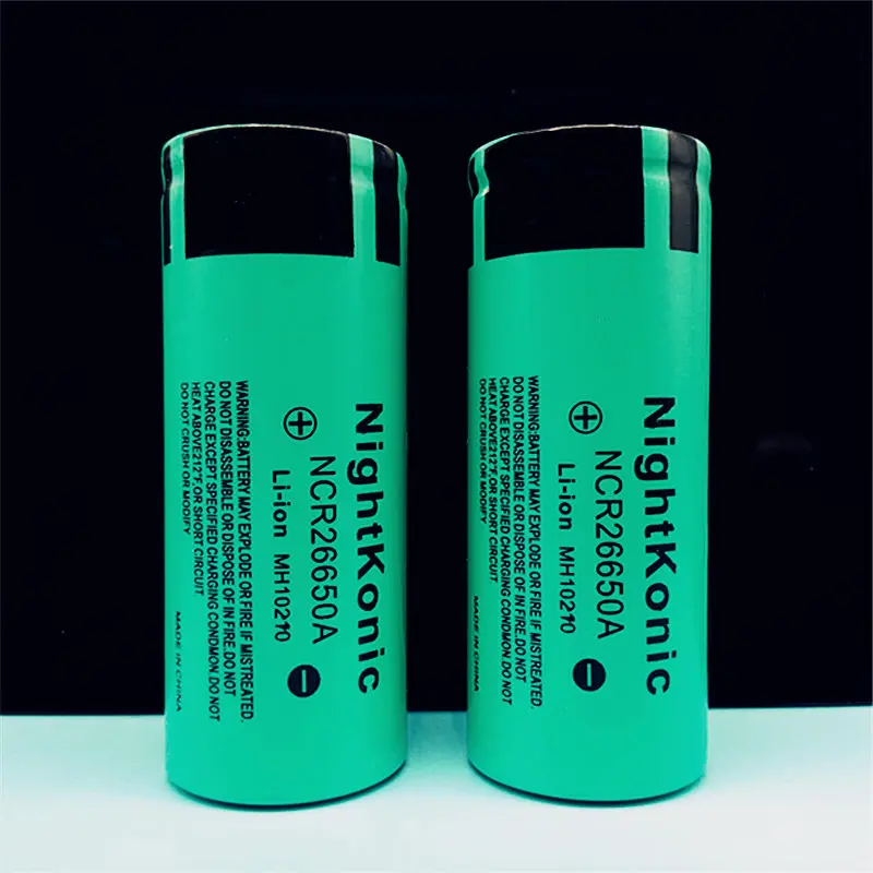 

High Quality NightKonic 4 Piece 26650 Battery 3.7V 5000mAh Li-ion Rechargeable Battery