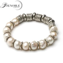 Красивые модные браслеты из натурального жемчуга 925 серебро, браслет из пресноводного жемчуга в стиле барокко, хорошее ювелирное изделие для женщин, подарок на день рождения