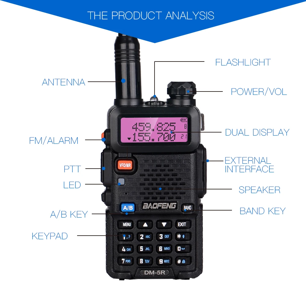 Новая цифровая рация Baofeng DM 5R Plus DMR Tier1 Tier2 Tier II с двойным временным слотом