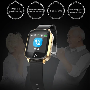

Waterproof GPS Tracker Smart bracelet For Elderly Blood Pressure & Heart Rate Detection smart band sms push PPG SOS Fall Alarm