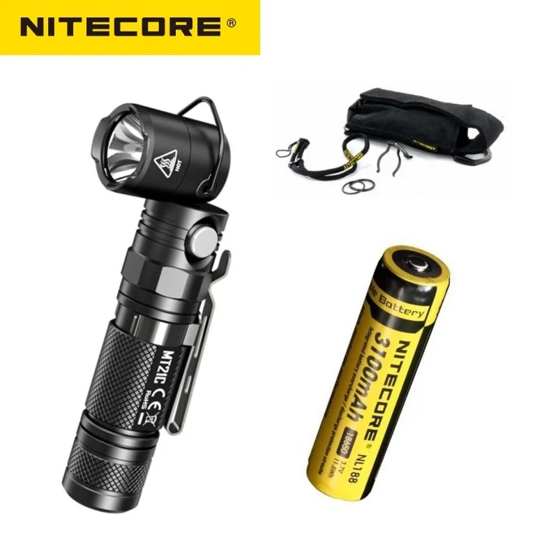 NITECORE MT21C фонарь Anglelight CREE XP-L HD V6 1000LM 90 градусов регулируемый угол головы светодиодный фонарик на 18650 батареи