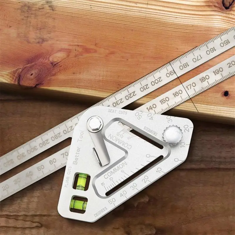 Multifunction Woodworking Triangle Ruler Angle Ruler Revolutionary Carpentry Measuring Tool Stainless Steel Aluminum Alloy