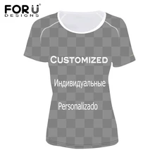 FORUDESIGNS/индивидуальная Спортивная футболка женская с коротким рукавом и круглым вырезом одежда для тренировок женская футболка Оригинальная одежда для улицы