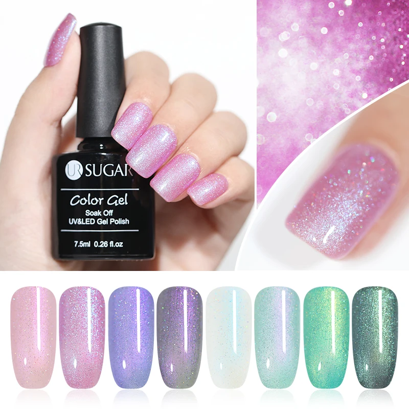 

UR SUGAR Chameleon Pearl Shell UV Gel Polish 7.5ml Glitter Soak Off Nail Gel Lacquer Nail Art Supplies