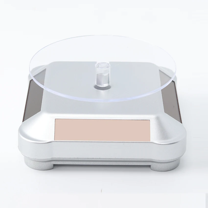 Solar Showcase 360 Turntable Rotating Jewelry Watch Ring Phone Stand Display Jewelry Organizer Hard Display Stand