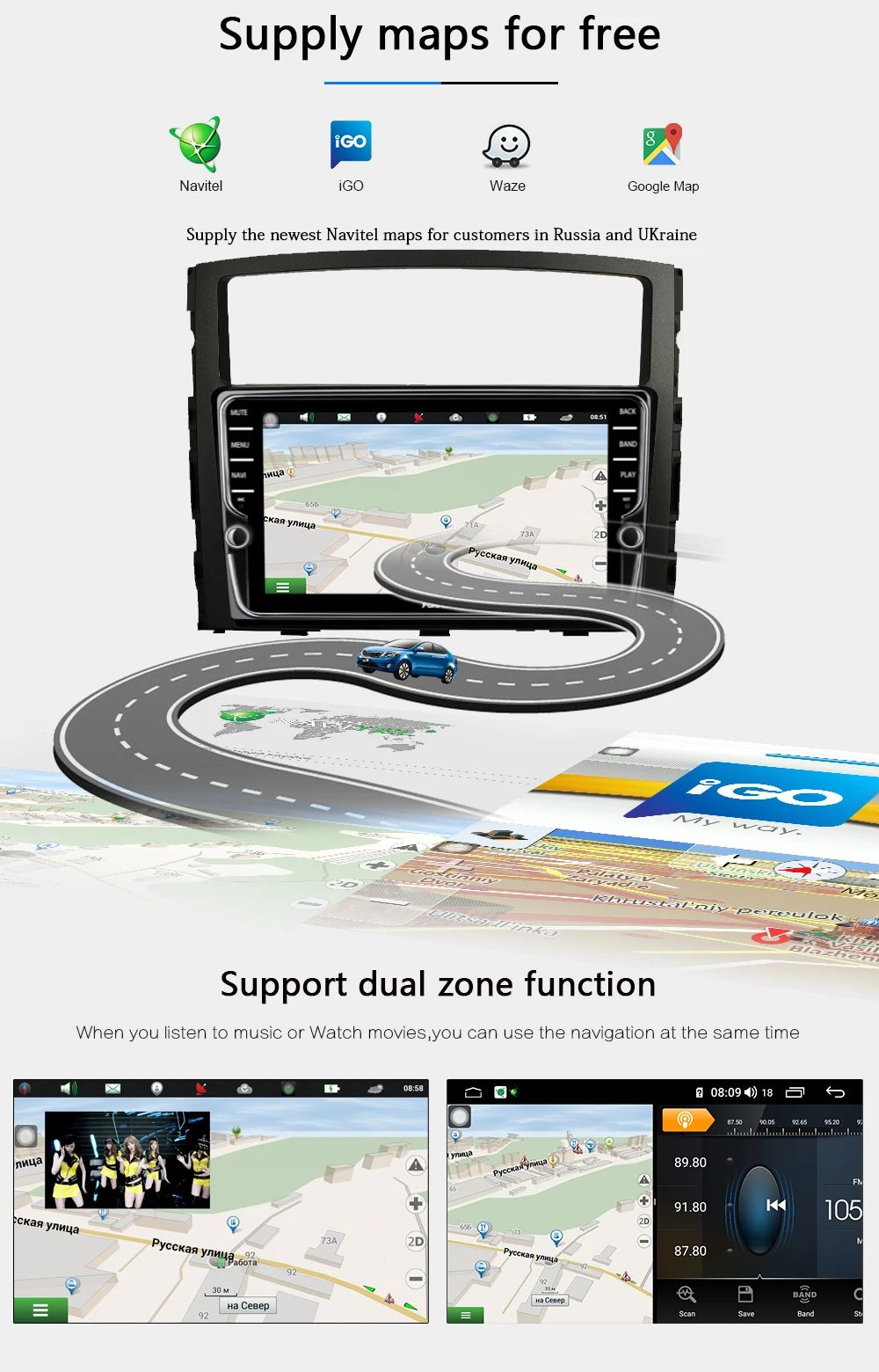 Clearance Funrover 8 core android 9.0 2 din car dvd player For Mitsubishi Pajero 4 V97 V93 gps navigation multimedia stereo player DSP IPS 7