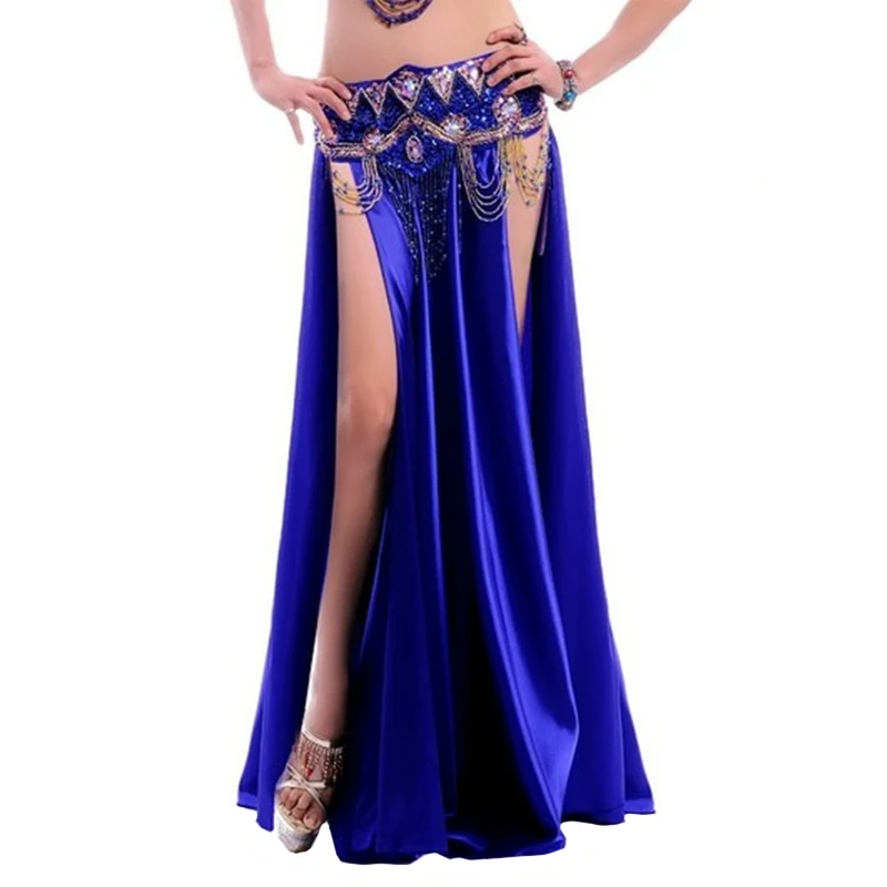 2016 Sexy Belly Dance Costume Skirts Both Sides Slits Double Split Skirt 14 Colors (No Belt)