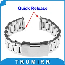 22mm correa de reloj para motorola moto 360 2 de liberación rápida 46mm samsung gear 2 r380 neo r381 vivo r382 banda de acero inoxidable pulsera