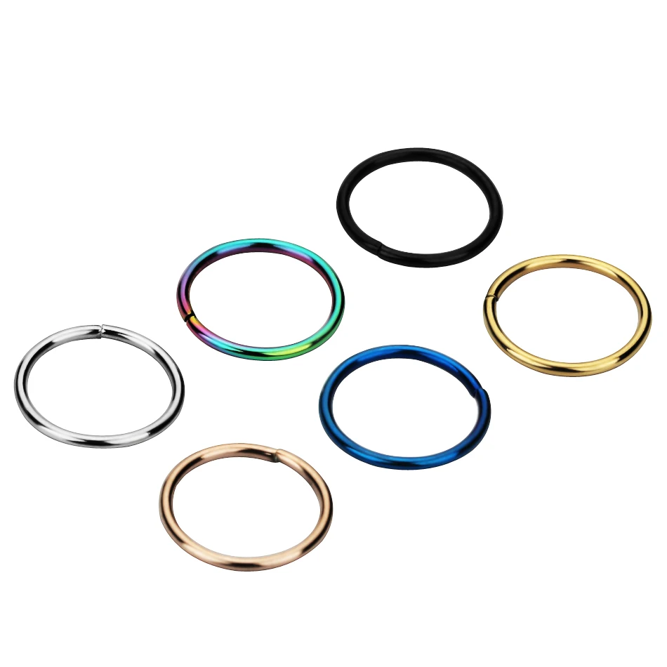 

1pc Medical Titanium Steel Simple Hoop Nose Rings Piercing Tragus Fake Septum Ring Daith Helix Piercing Orbital Body Jewelry