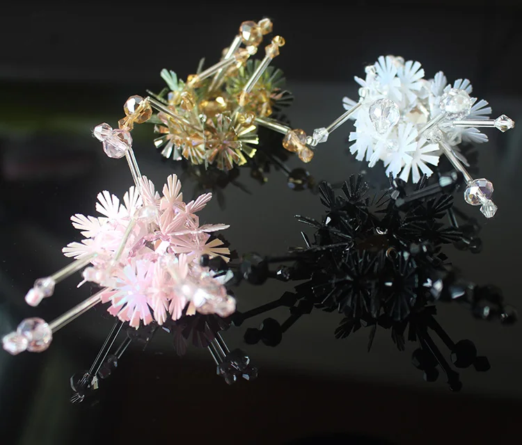 

10Pcs Pipe pearl bead sequins black white pink gold flower cloth fashion design DIY clothing accessories manual decals A1406