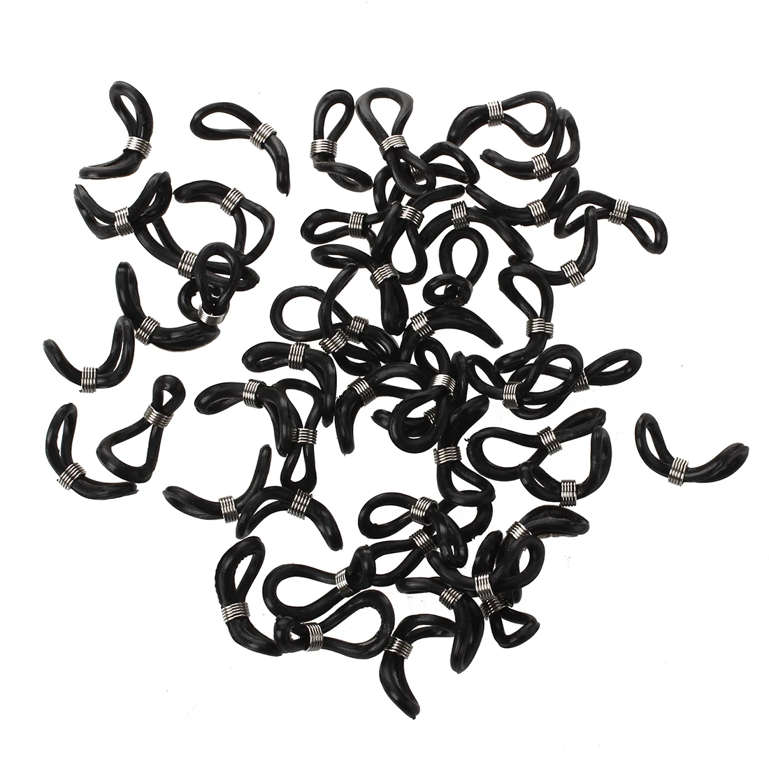 

50 X Black Cord Ends for Eyeglasses Chain Holder 25x4mm HOT