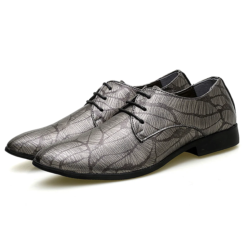 fashion snake skin men leather dress shoes cool designer evening party male footwear italian wedding brogue oxford shoes for men (38)